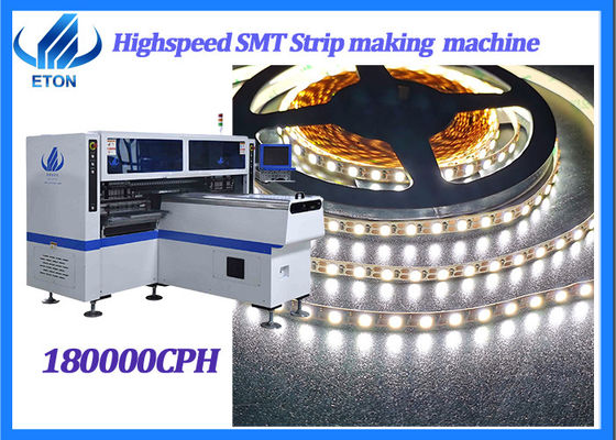 Doppia braccia ad alta velocità SMT Mounter Pick Place Machine 34 teste per luci a tubo / striscia LED