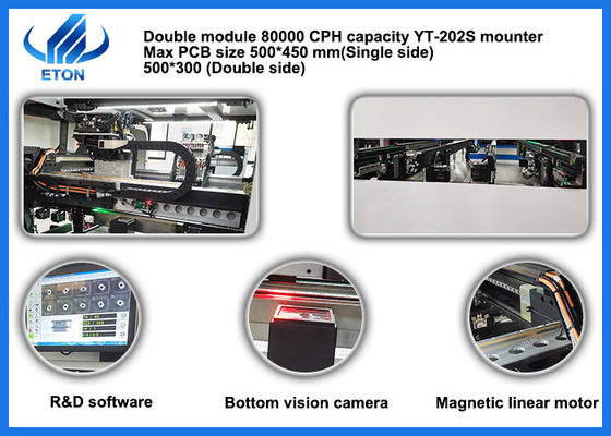La precisione ultraelevata del braccio della testa doppia doppia del montaggio può montare 0201 componente che SMT seleziona e che dispone la macchina