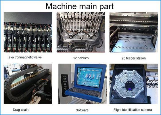 Le luci a LED della macchina per l'assemblaggio di PCB del motore lineare magnetico selezionano e posizionano la macchina CCC