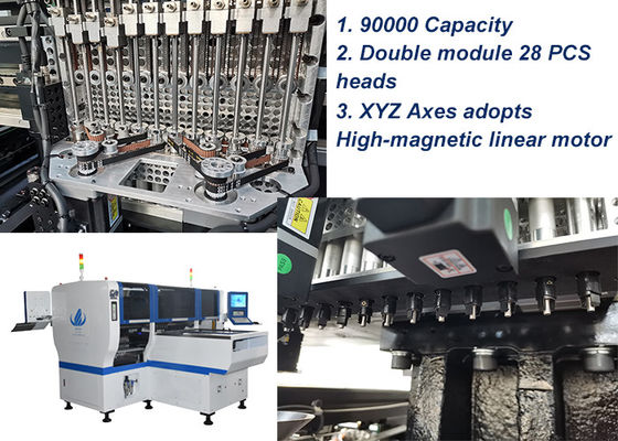 Doppia testa SMT Pick And Place Machine per luci a LED / prodotti elettrici
