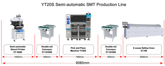 20 ugelli SMT pick and place machine 220V AC 50HZ software di ricerca e sviluppo