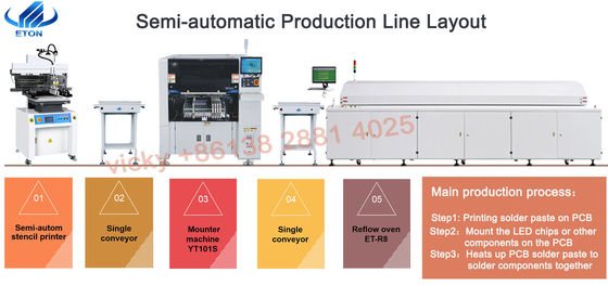 YT402 SMT ad alta velocità selezionano e dispongono la linea del PWB della macchina LED Chip Mounter For